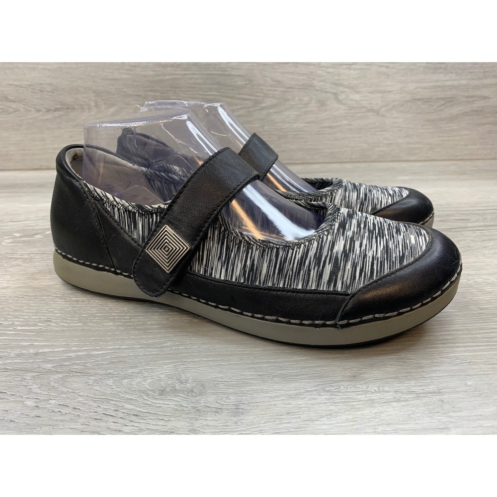 Alegria PG Lite Women's Black 9.5 Leather Mary‎ Jane Flats Casual Comfort Shoes